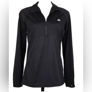 adidas Climalite Black 1/4 Zip Training Top w/ Thumbholes - Medium
